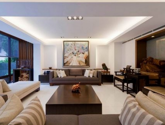 抽象装饰画提升空间感现代风格的家装配上简单抽象画